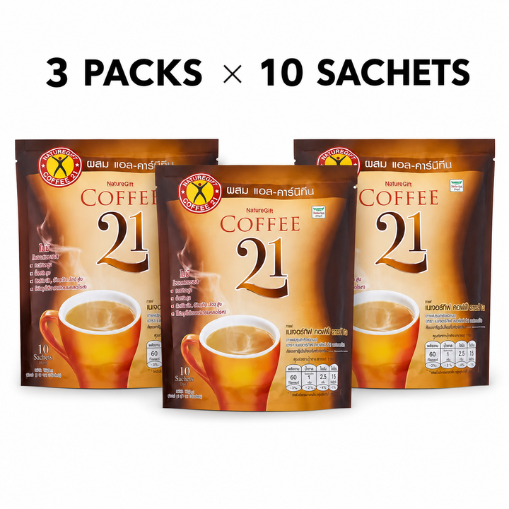 NatureGift Coffee 21 with L-Carnitine – pack of 3 with 30 sachets total