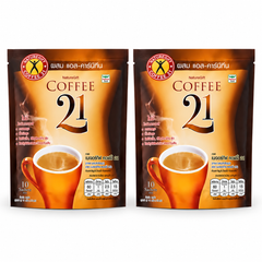 NatureGift Coffee 21 Instant Mix — 2 × 10 sachets — complete bundle showing exactly 2 retail packs of 10 sachets