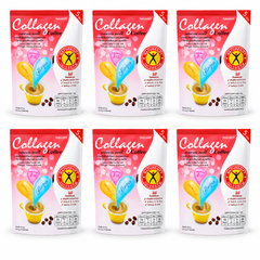 NatureGift Collagen Coffee with Vitamins C & B12 — 6 × 5 sachets — complete bundle showing exactly 6 retail packs of 5 sachets