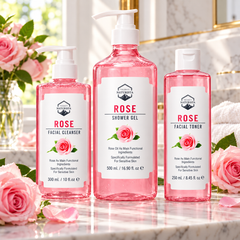 Naturista rose cleansing set — product lifestyle photograph