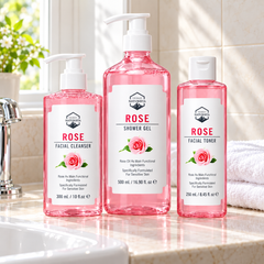 Naturista rose cleansing set — product lifestyle photograph