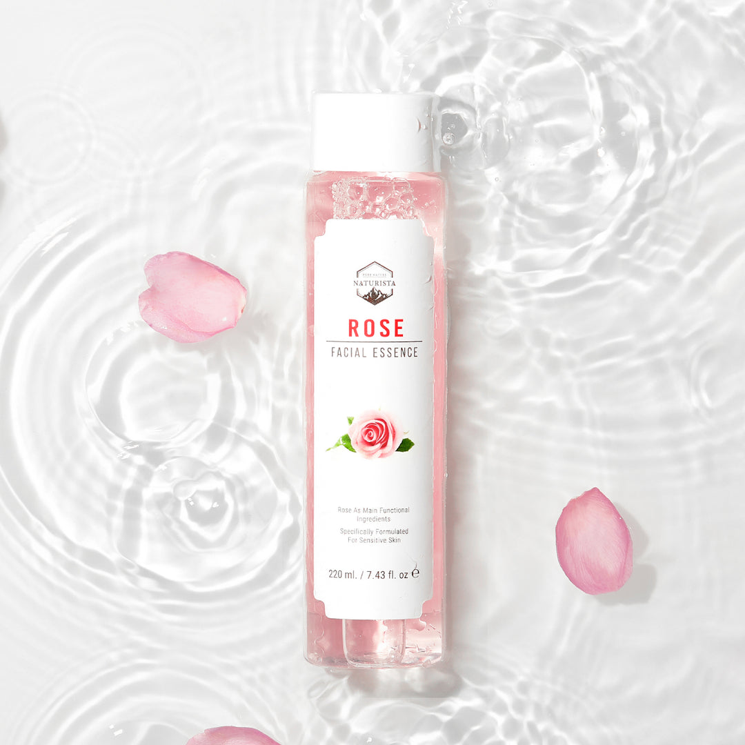 Naturista rose facial essence 220ml — product lifestyle photograph