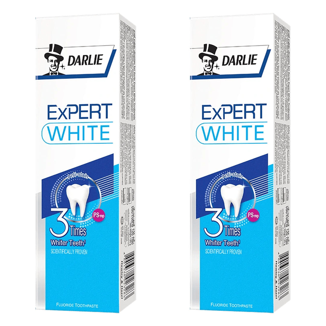 Darlie Expert White Toothpaste 120 g | 2 Packs — 2 identical retail packages on a white background