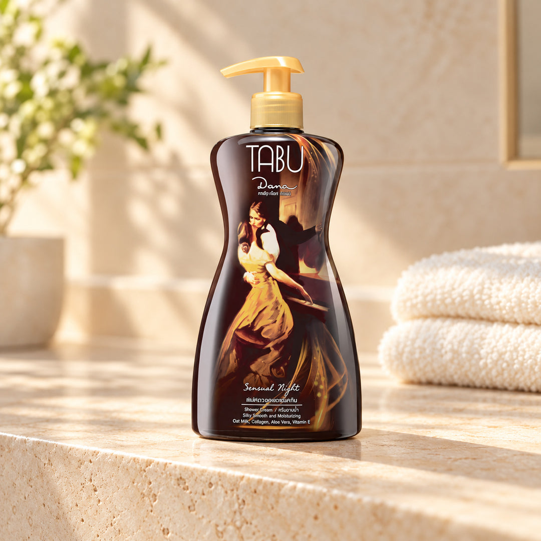 Tabu Silky Smooth & Moisturizing Shower Cream by Dana 500 ml — one individual retail unit in a bathroom setting; props not included
