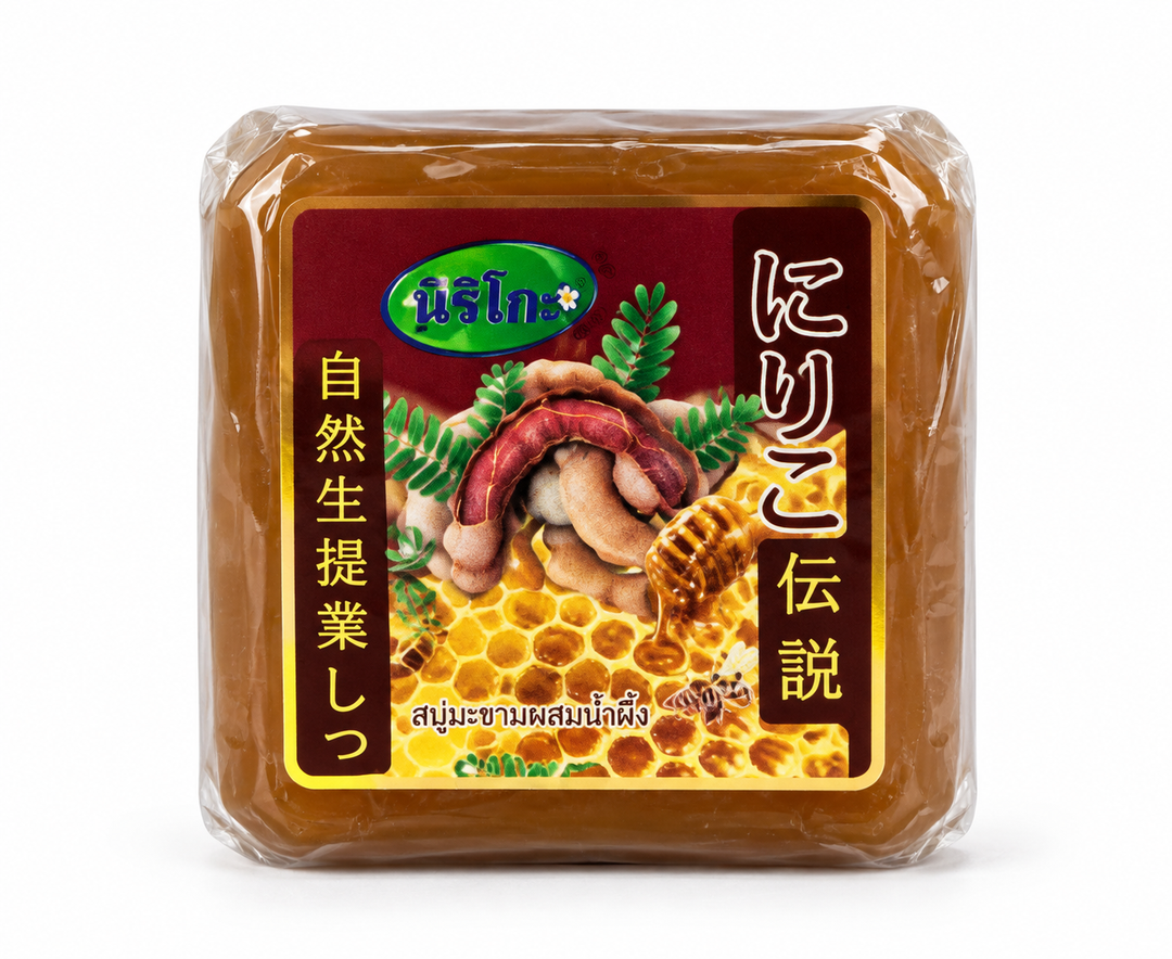 Niriko Tamarind Collagen Honey soap, single 150 g bar on white