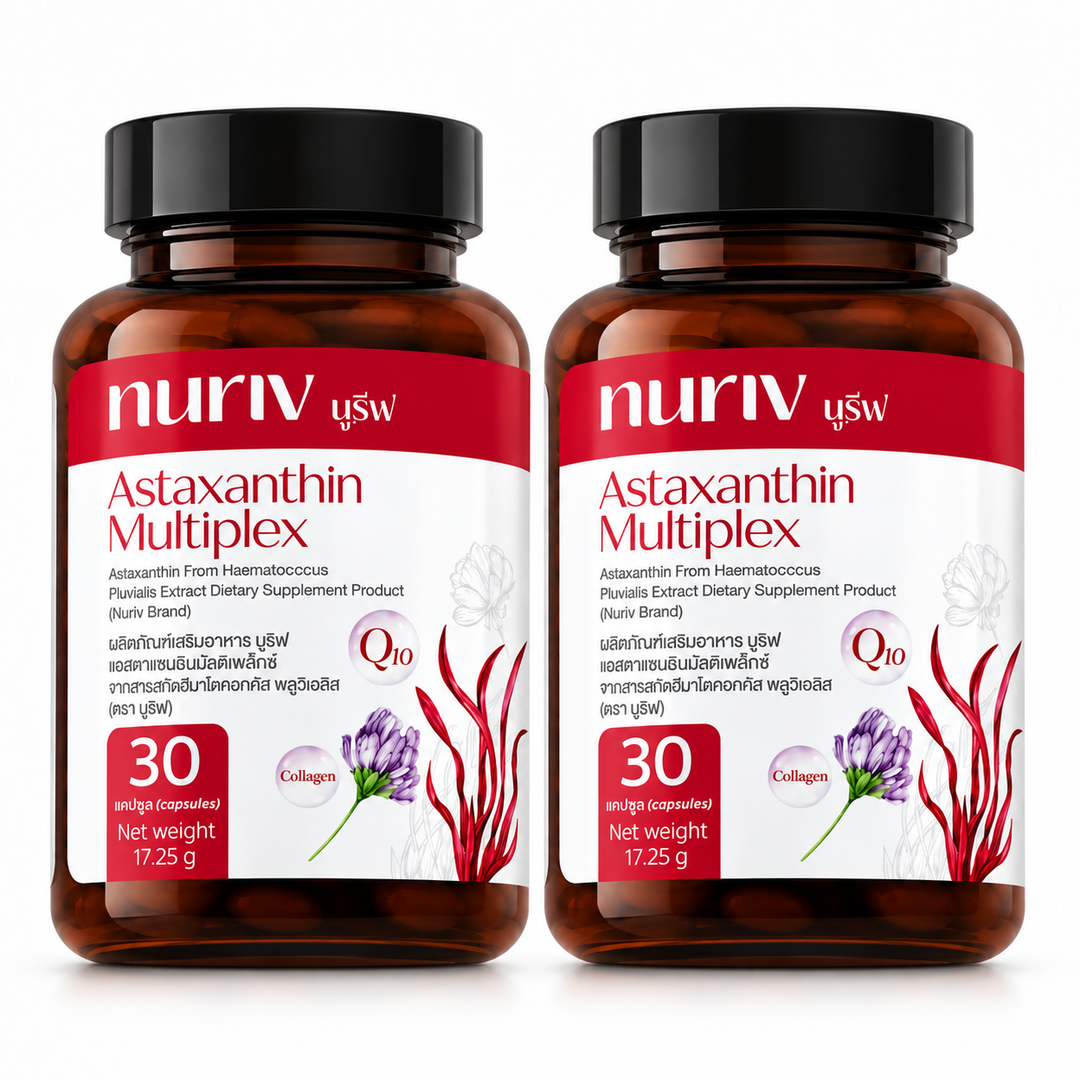 Nuriv Astaxanthin Multiplex — 2 × 30 Capsules — exact bundle quantity on white