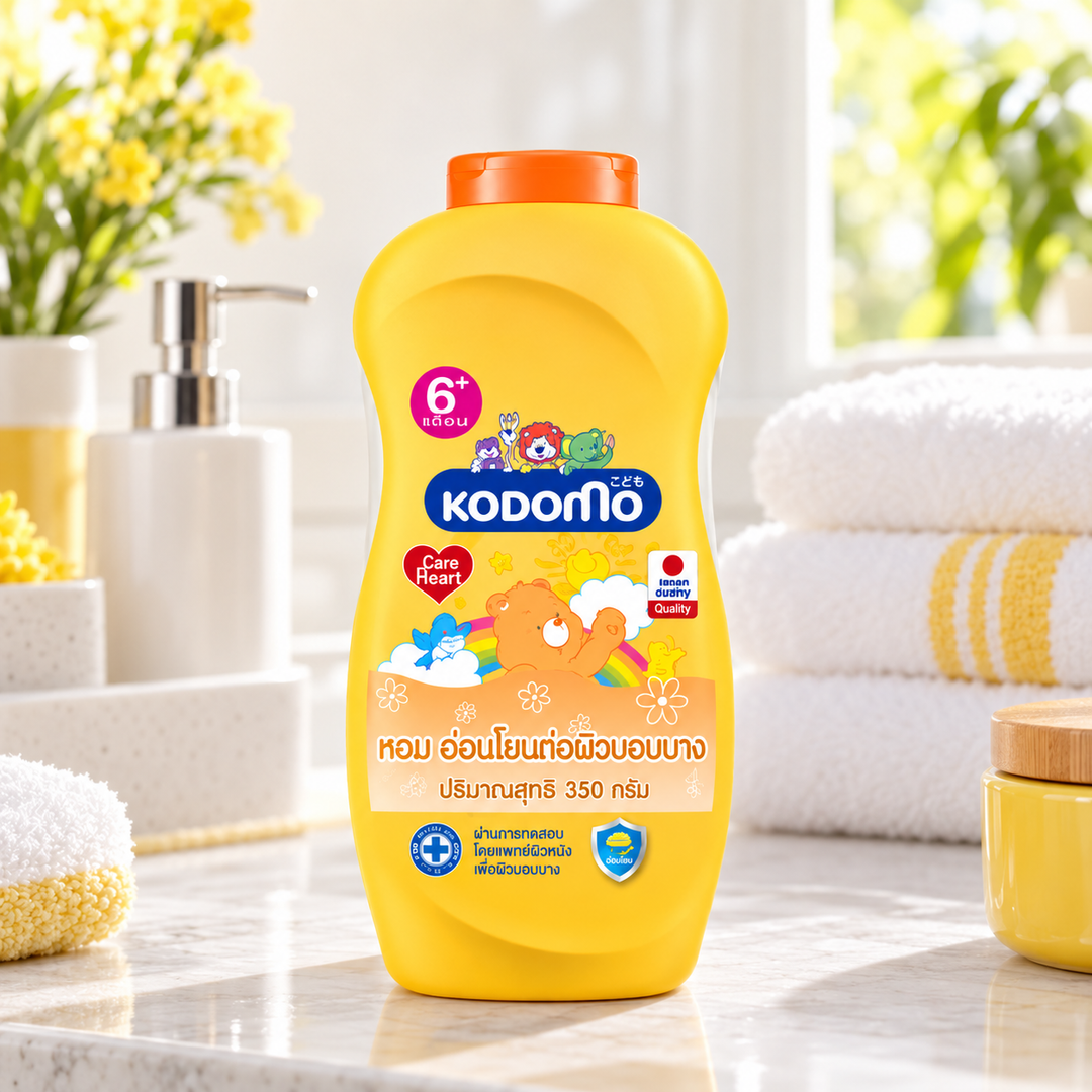 Kodomo Sunshine Kids Baby Powder 350 g — Pack of 3 lifestyle 2