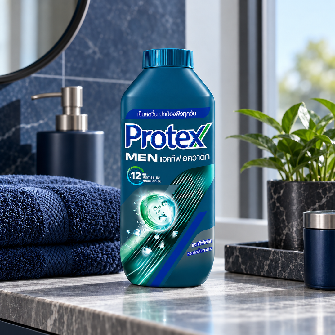 Protex Men Aquatic Talcum Powder 280 g lifestyle 1