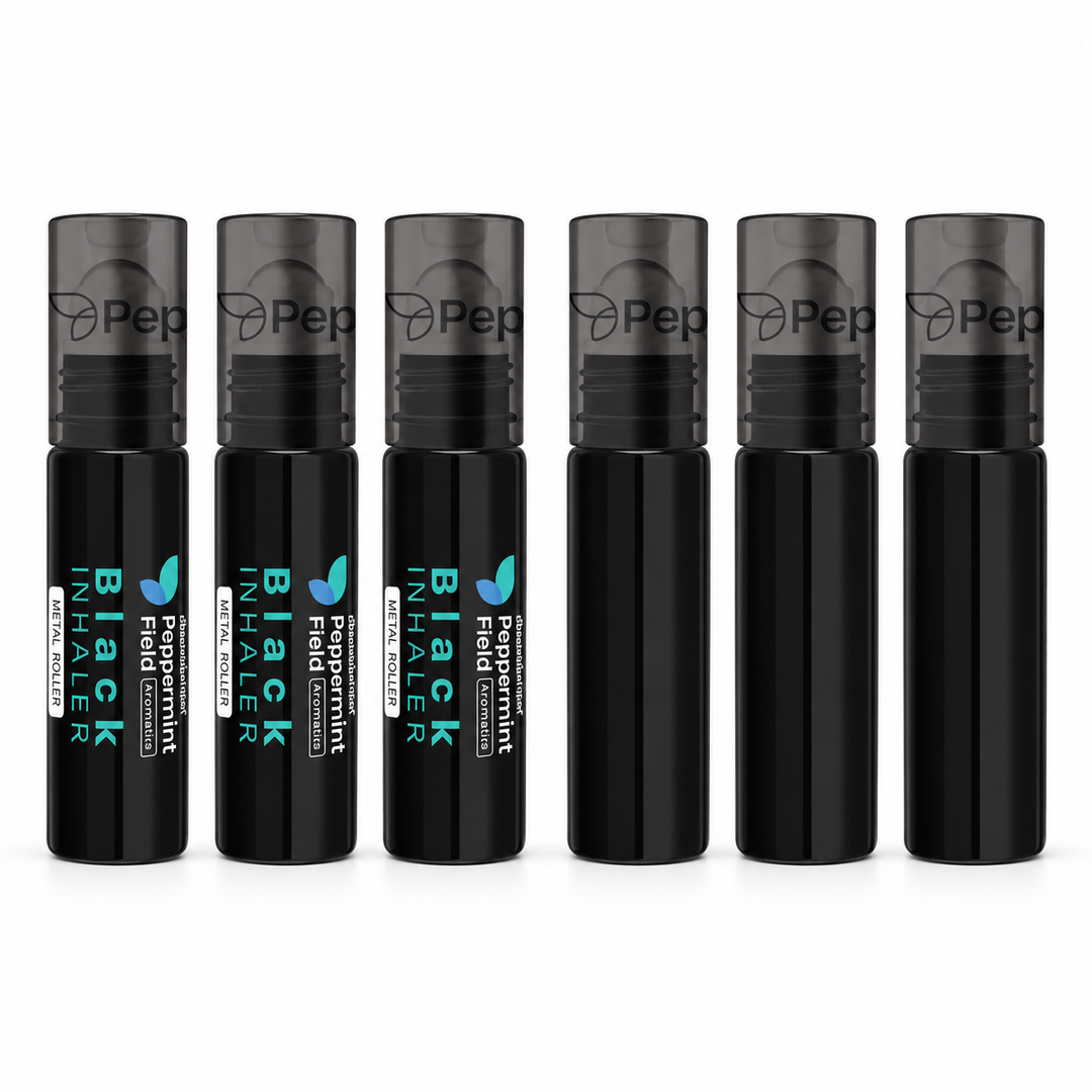 Peppermint Field Black Inhaler Roller — 5 ml × 6 — product view