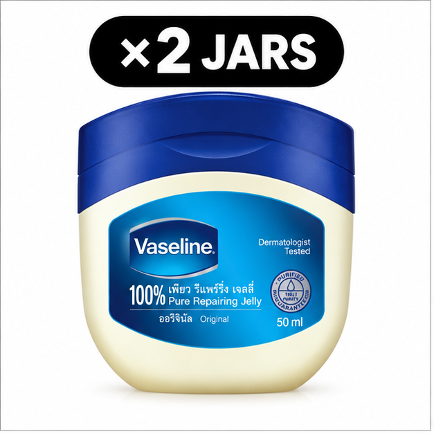 Vaseline Pure Repairing Petroleum Jelly Original 50 ml × 2 – pack cover