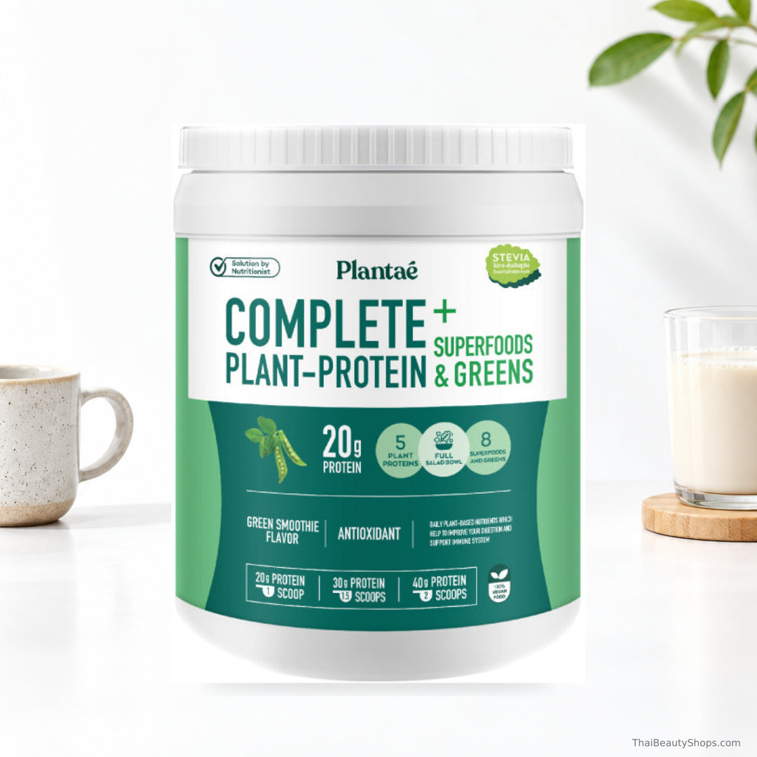 plantae complete plant protein green smoothie 800 g tub lifestyle 2