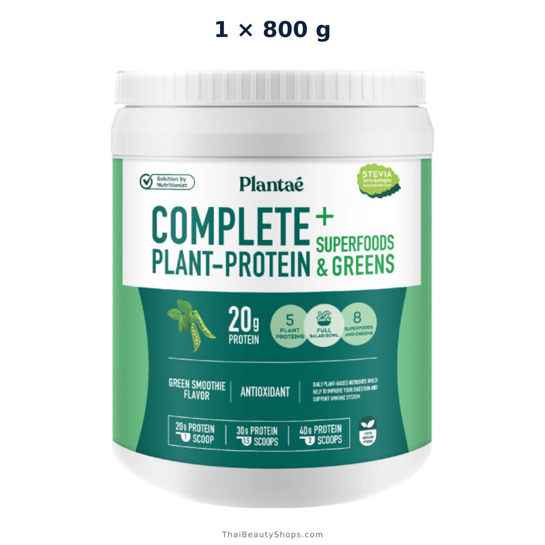 plantae complete plant protein green smoothie 800 g tub x1