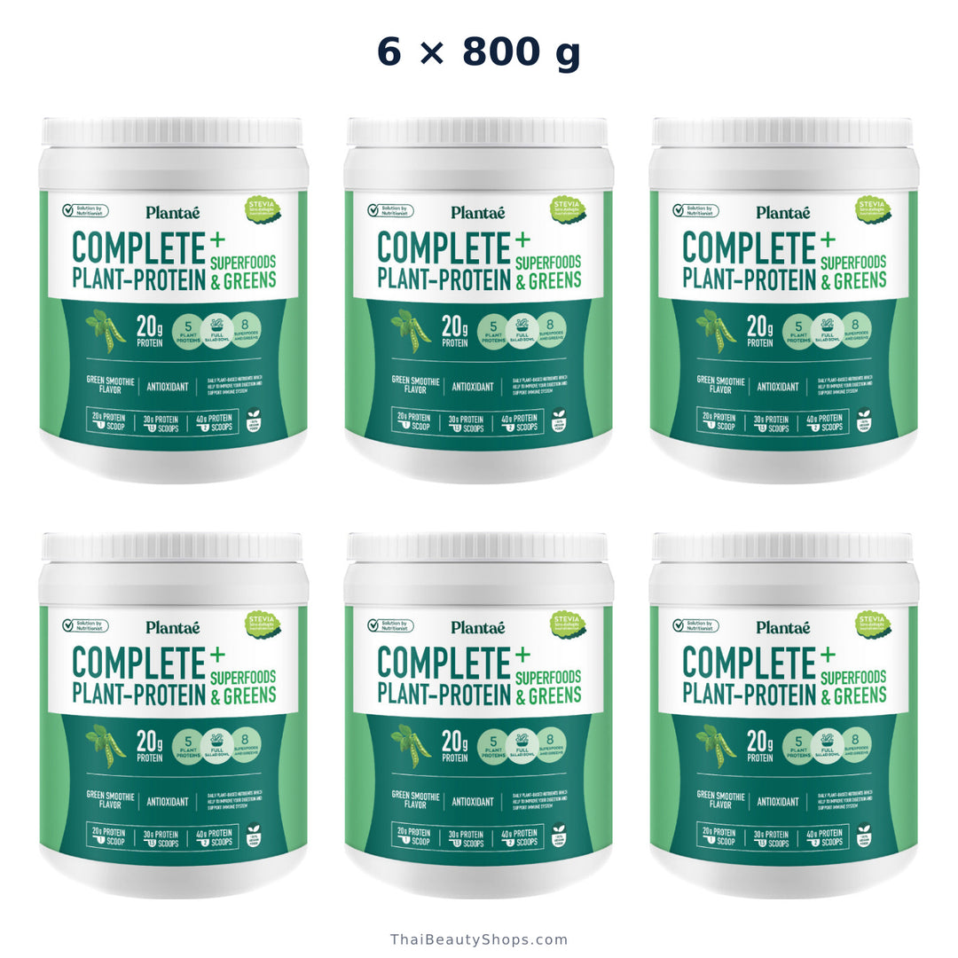 plantae complete plant protein green smoothie 800 g tub x6