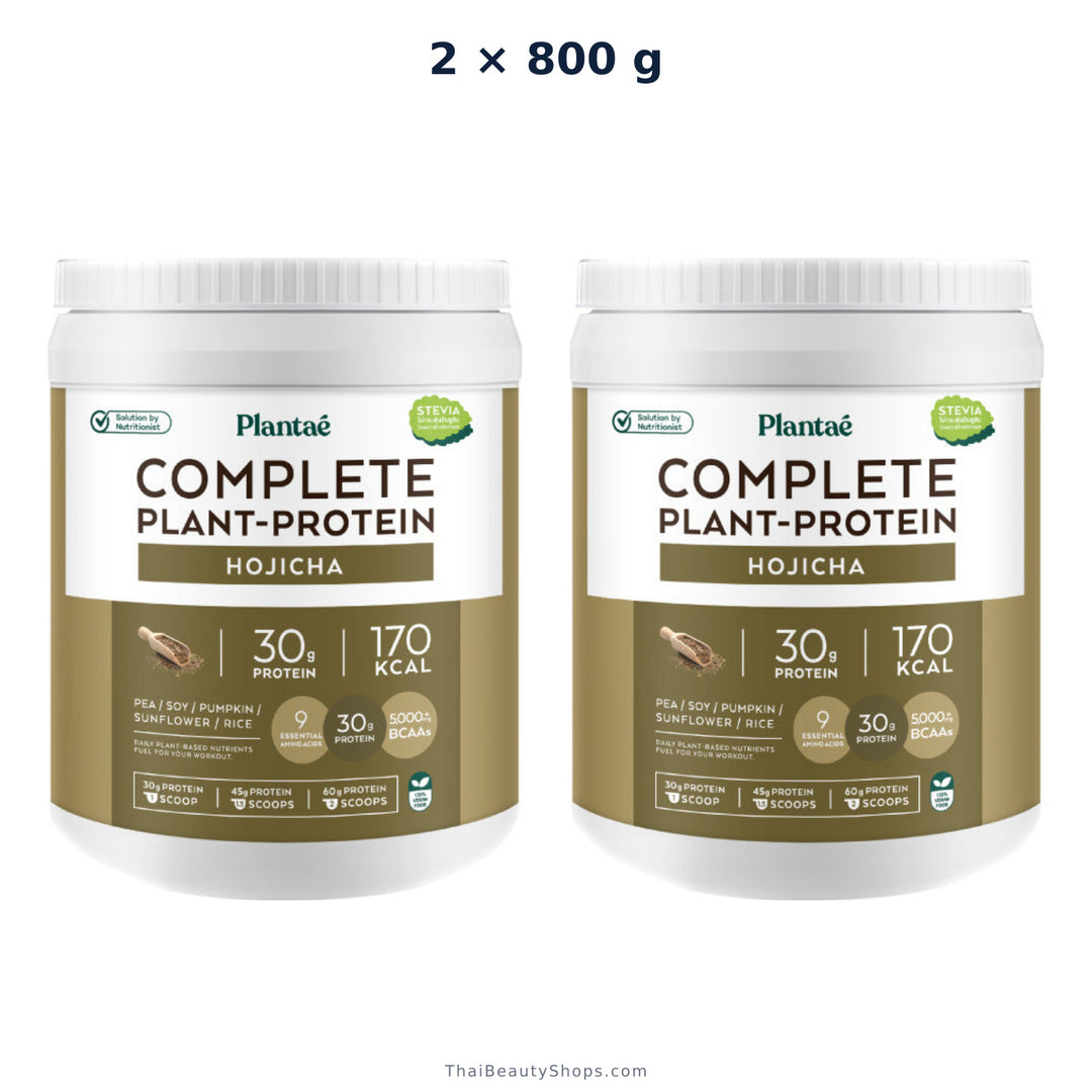 plantae complete plant protein hojicha 800 g tub x2