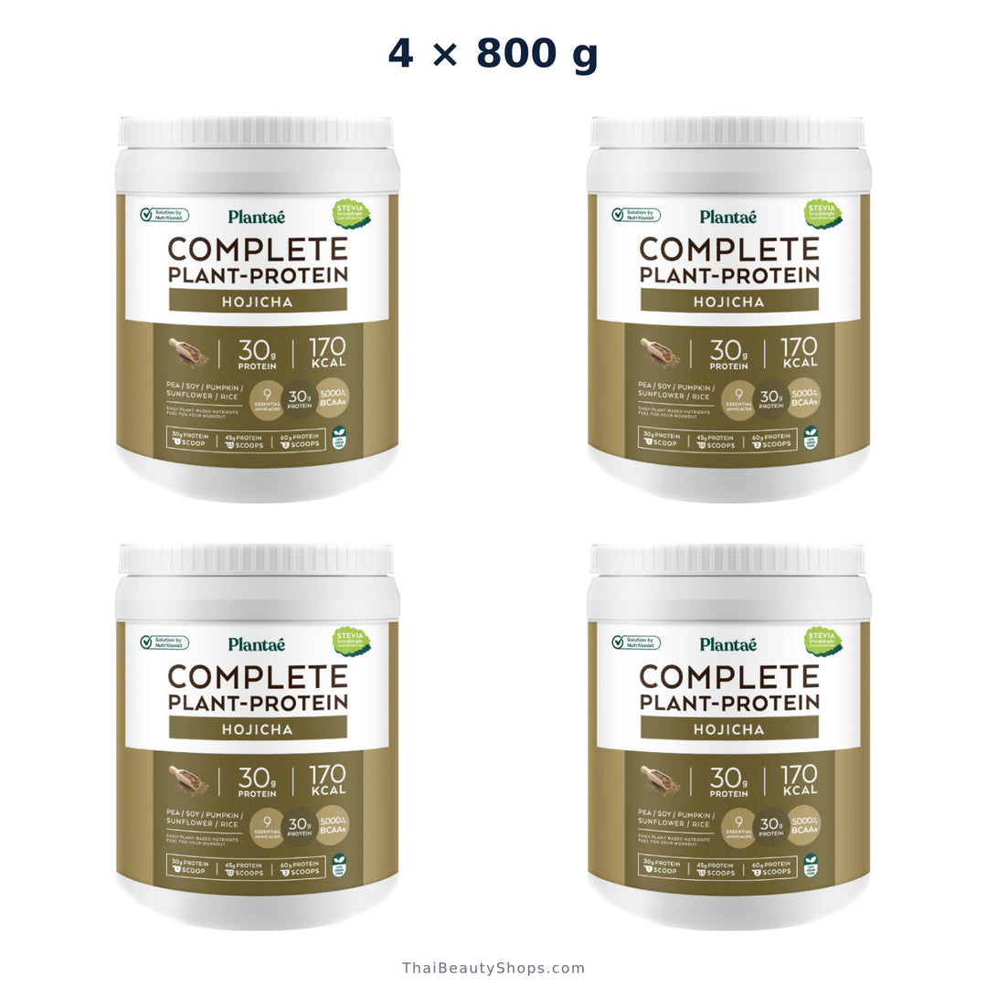 plantae complete plant protein hojicha 800 g tub x4