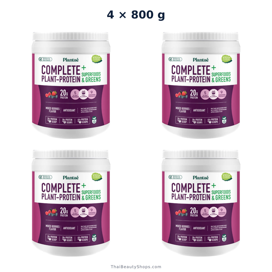 plantae complete plant protein mixed berries 800 g tub x4