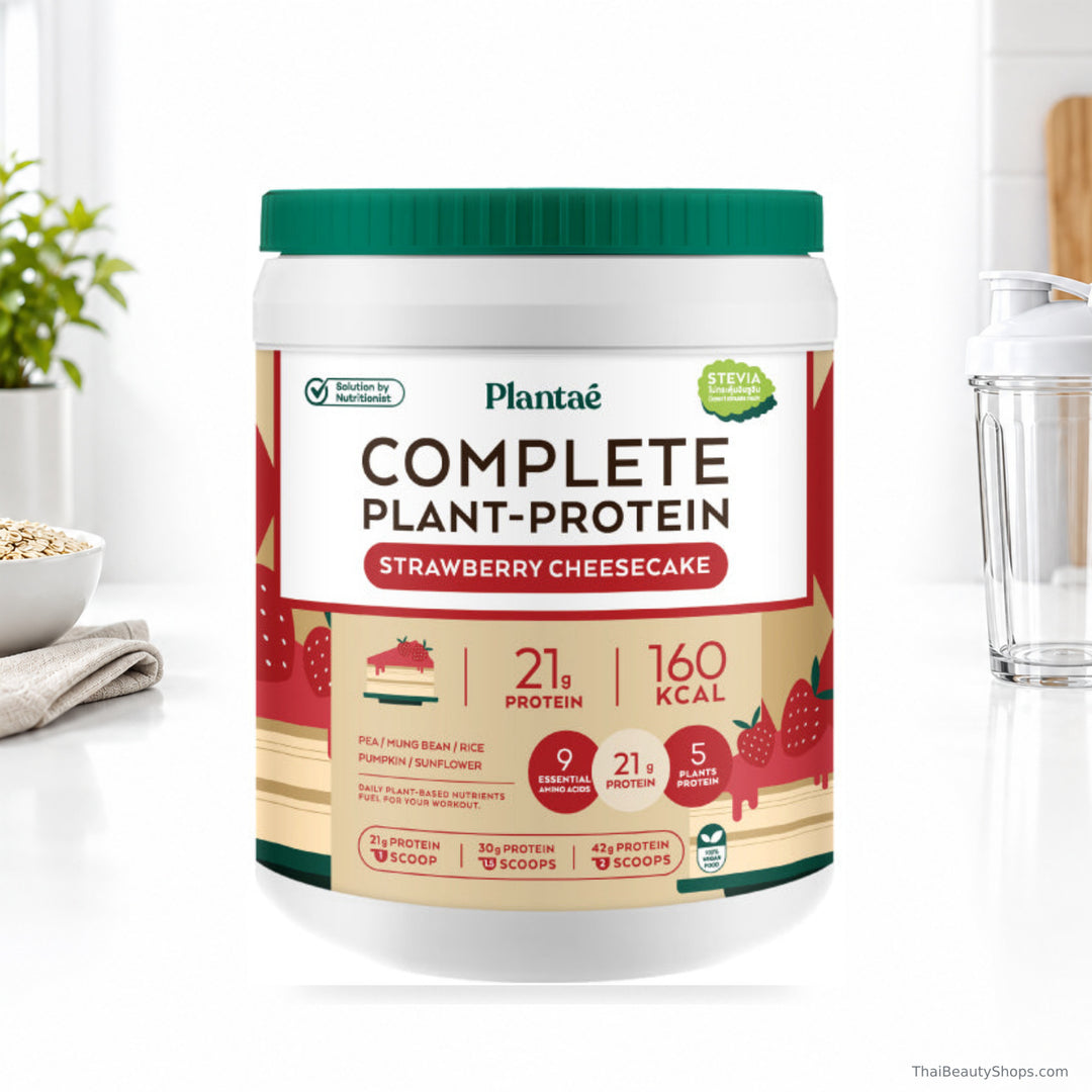 plantae complete plant protein strawberry cheesecake 800 g tub lifestyle 1