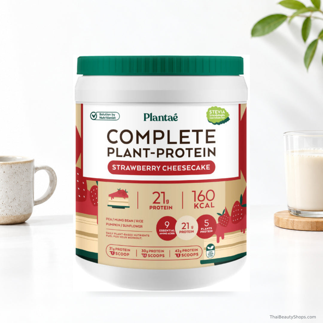 plantae complete plant protein strawberry cheesecake 800 g tub lifestyle 2