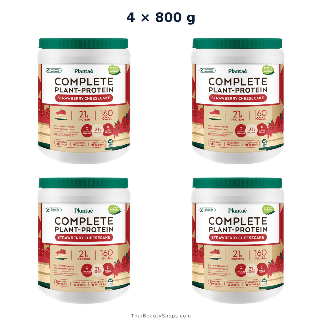 plantae complete plant protein strawberry cheesecake 800 g tub x4