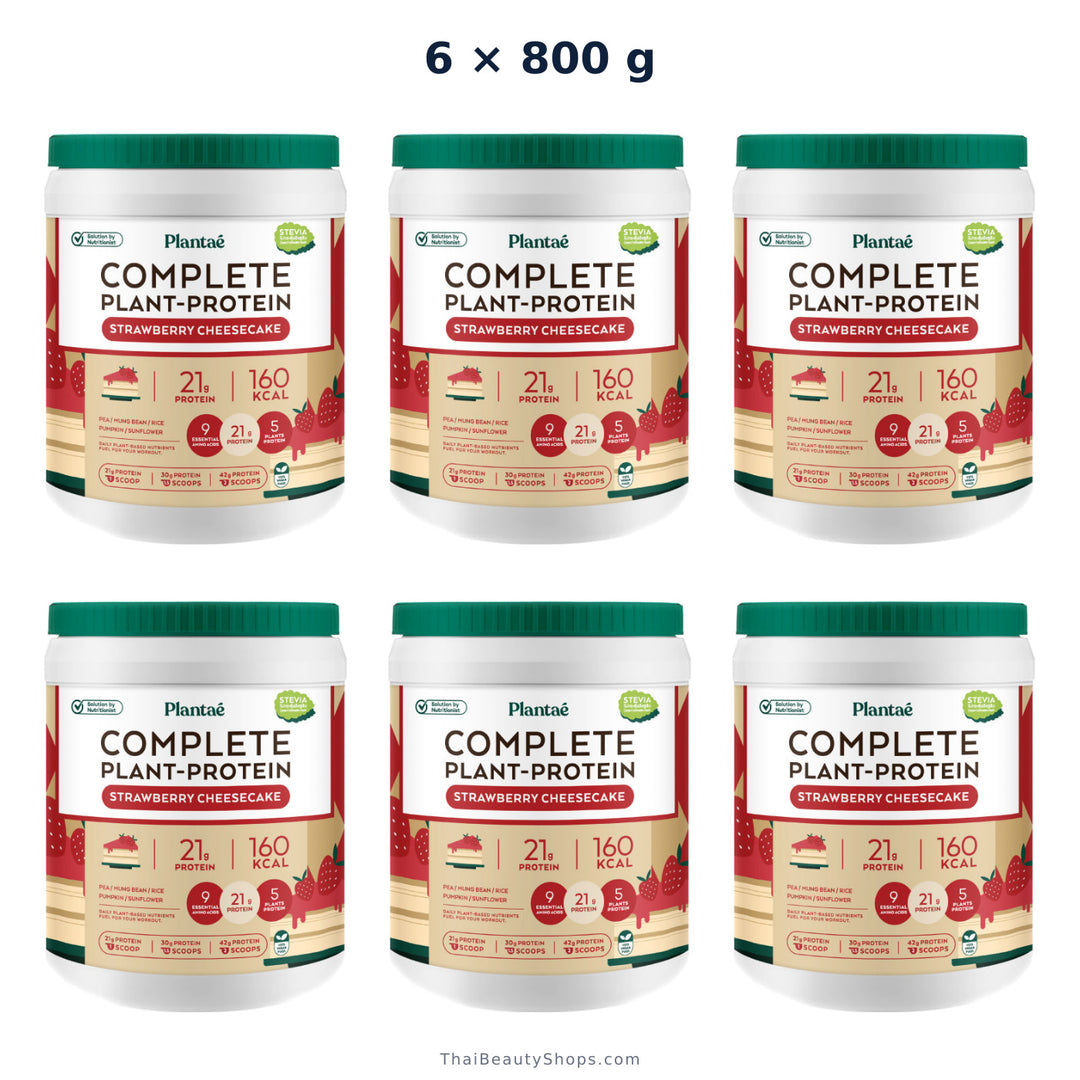 plantae complete plant protein strawberry cheesecake 800 g tub x6
