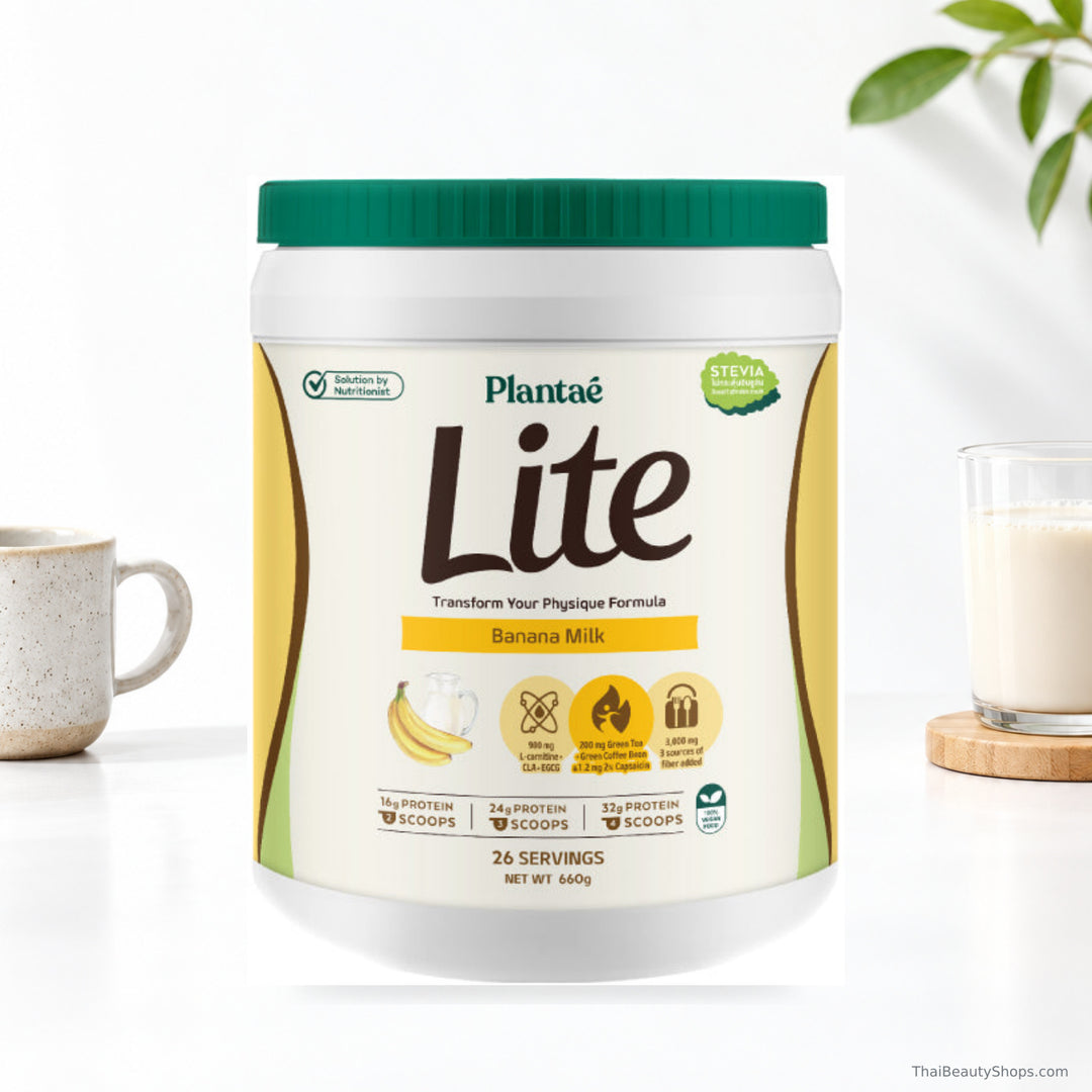 plantae lite protein banana milk 660 g tub lifestyle 2