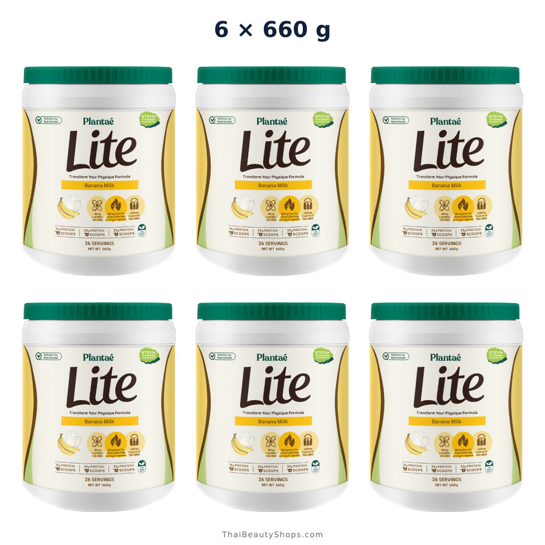 plantae lite protein banana milk 660 g tub x6
