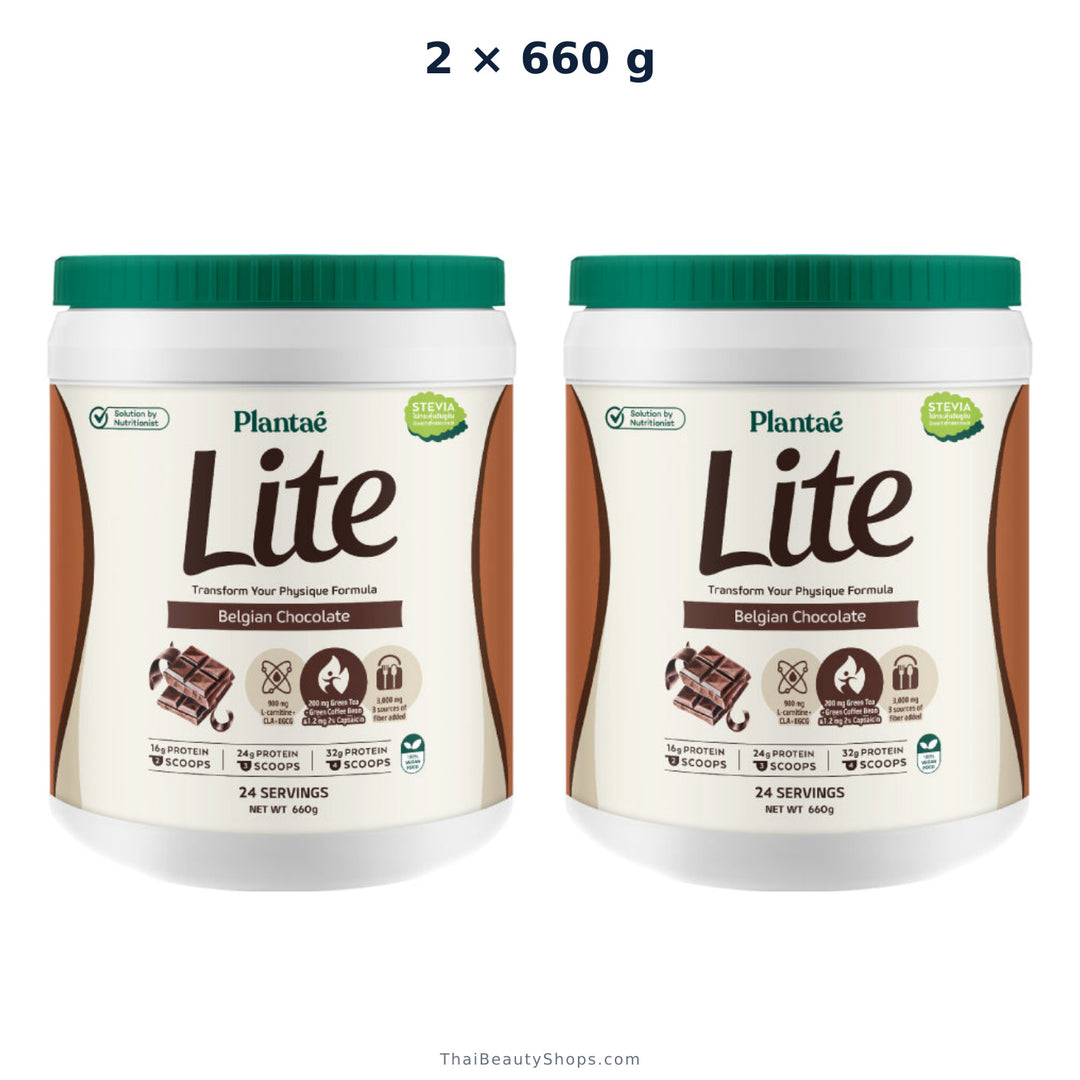plantae lite protein belgian chocolate 660 g tub x2