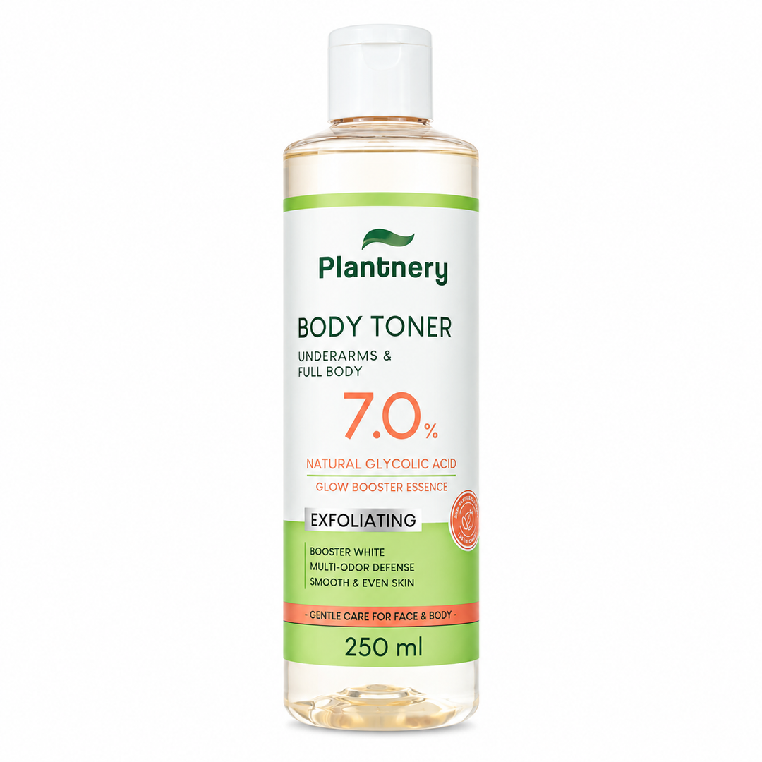 Plantnery Natural Glycolic Body Toner 7% 250 ml on white background