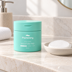 Plantnery Cica + Hyaluronic Moisture Toner Pads with cotton pads