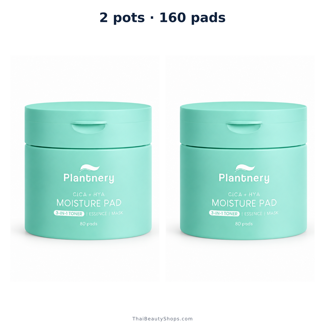plantnery cica hyaluronic moisture toner pads 80 pads 160 ml x2