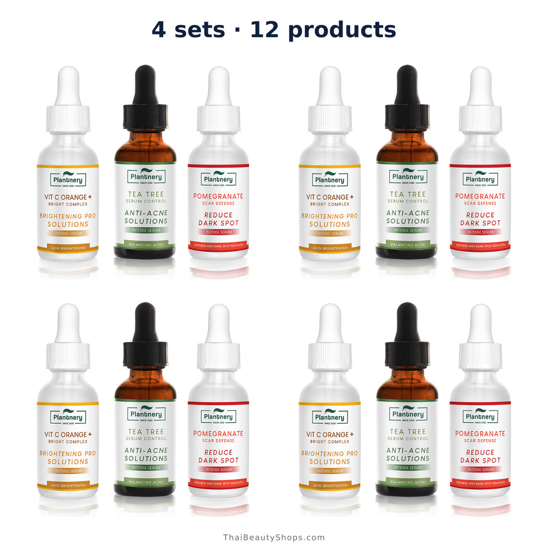 plantnery intense serum discovery set tea tree yuzu orange pomegranate 3 30 ml x4
