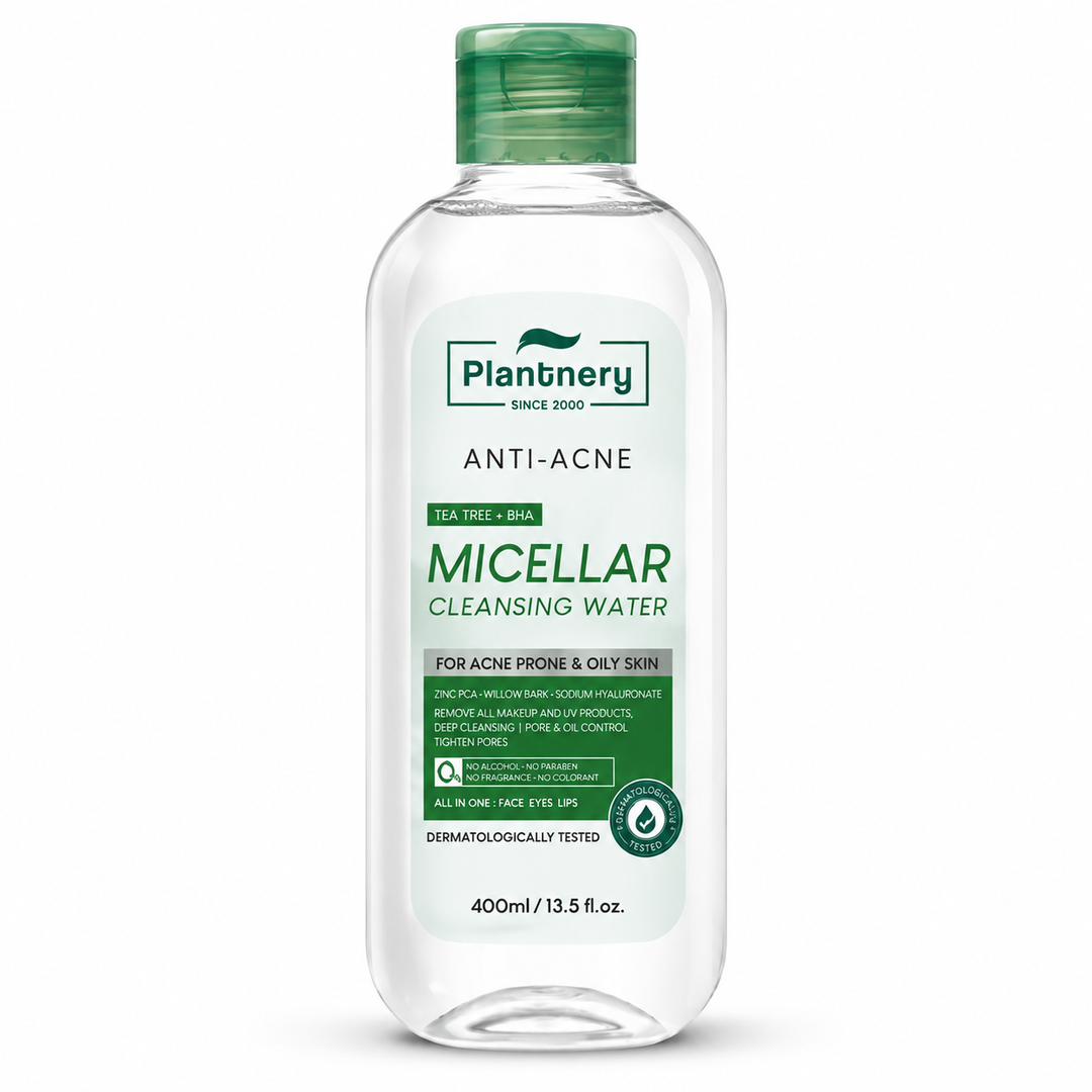 Plantnery Tea Tree BHA Micellar Cleansing Water 400 ml on white background