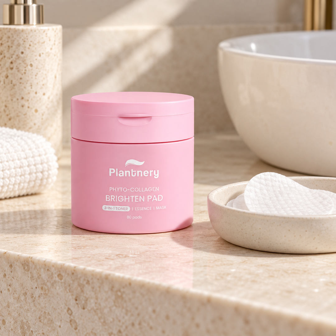 Plantnery Phyto-Collagen Toner Pads with cotton pads