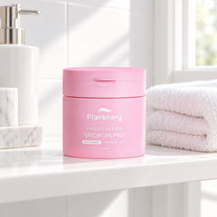 Plantnery Phyto-Collagen Toner Pads on bathroom shelf
