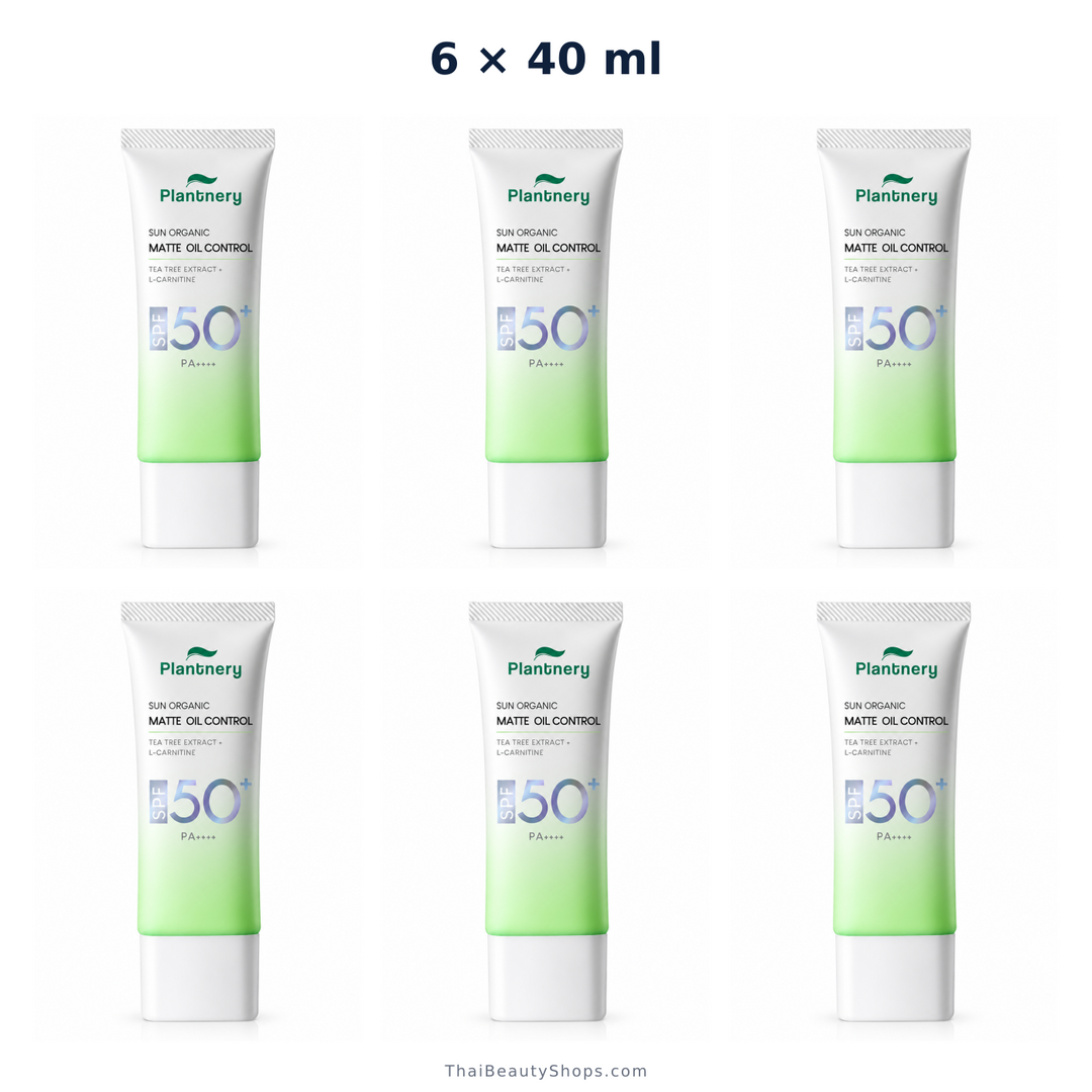 plantnery sun organic matte oil control sunscreen spf50 pa 40 ml x6
