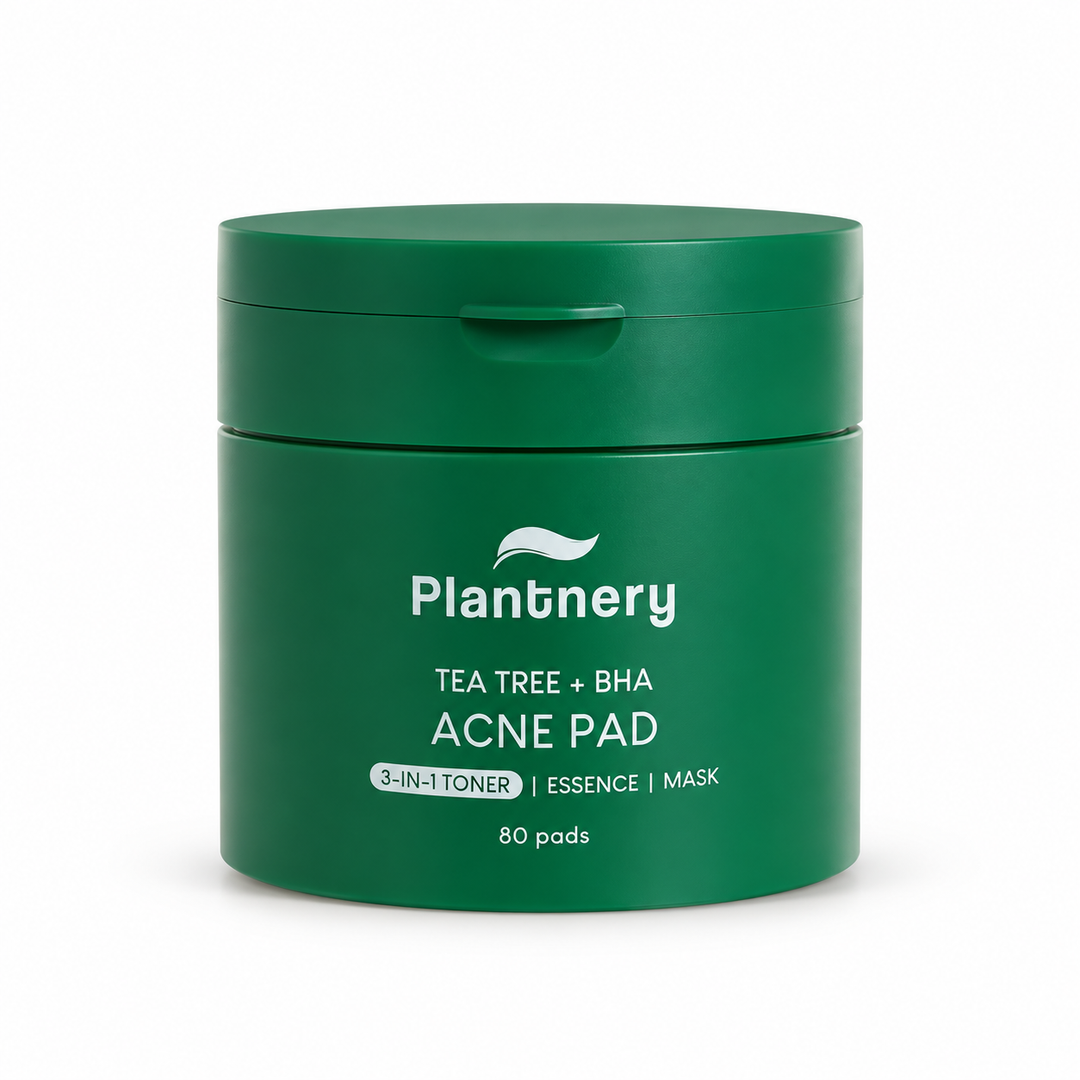 Plantnery Tea Tree + BHA Toner Pads 80 Pads 160 ml on white background