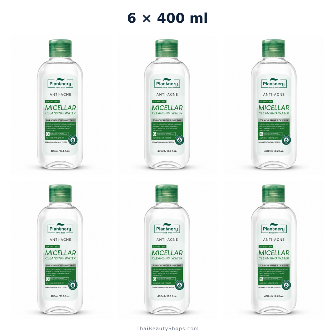 plantnery tea tree bha micellar cleansing water 400 ml x6