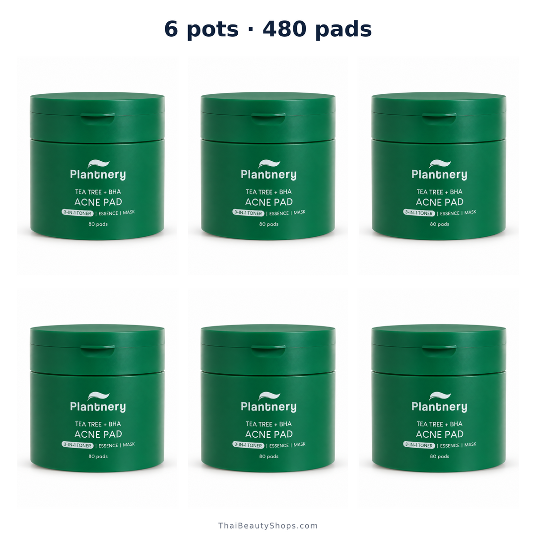 plantnery tea tree bha toner pads 80 pads 160 ml x6