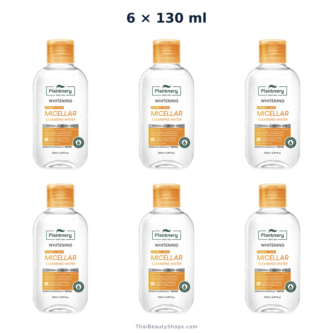 plantnery vit c bright micellar cleansing water 130 ml x6