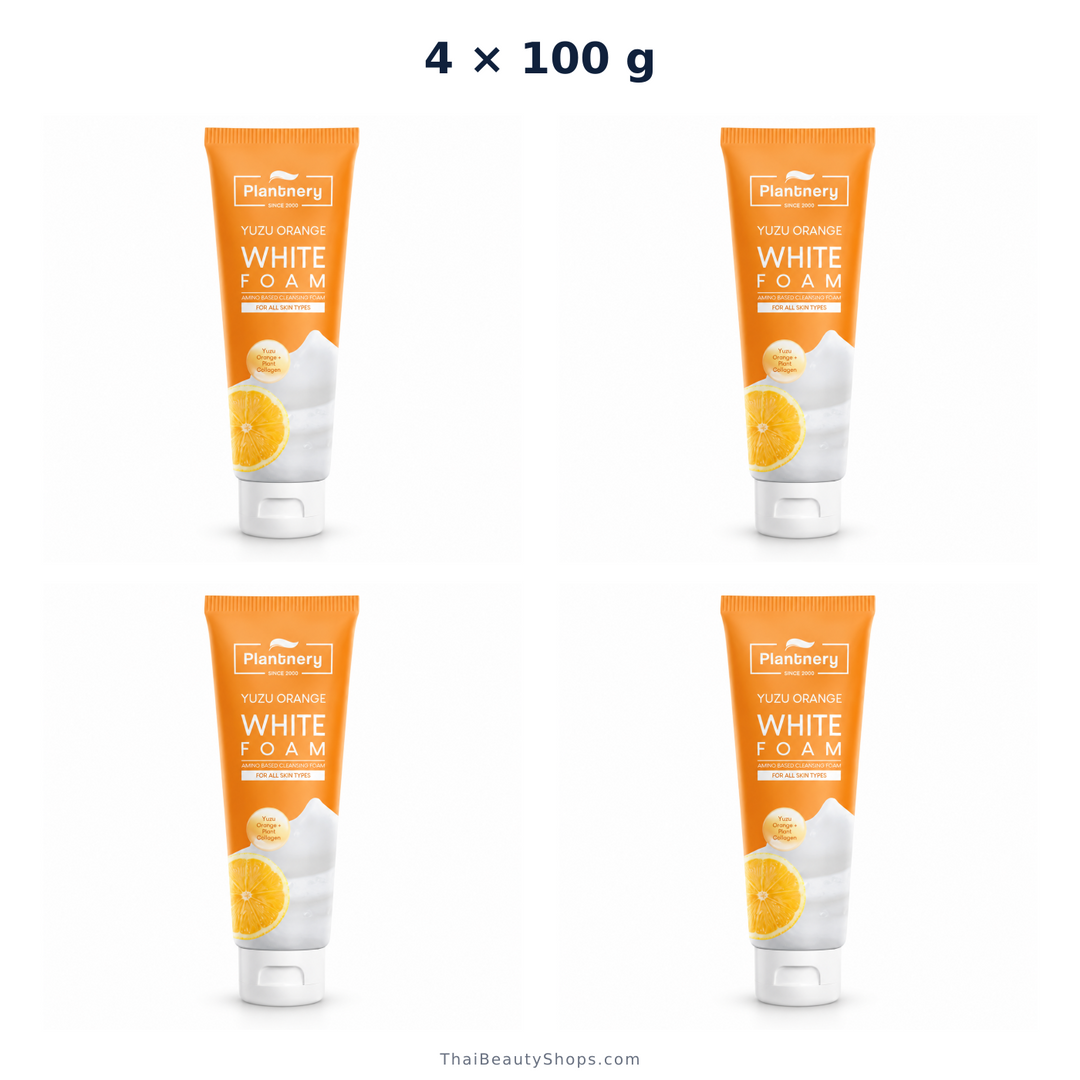 plantnery yuzu orange amino based cleansing foam 100 g x4