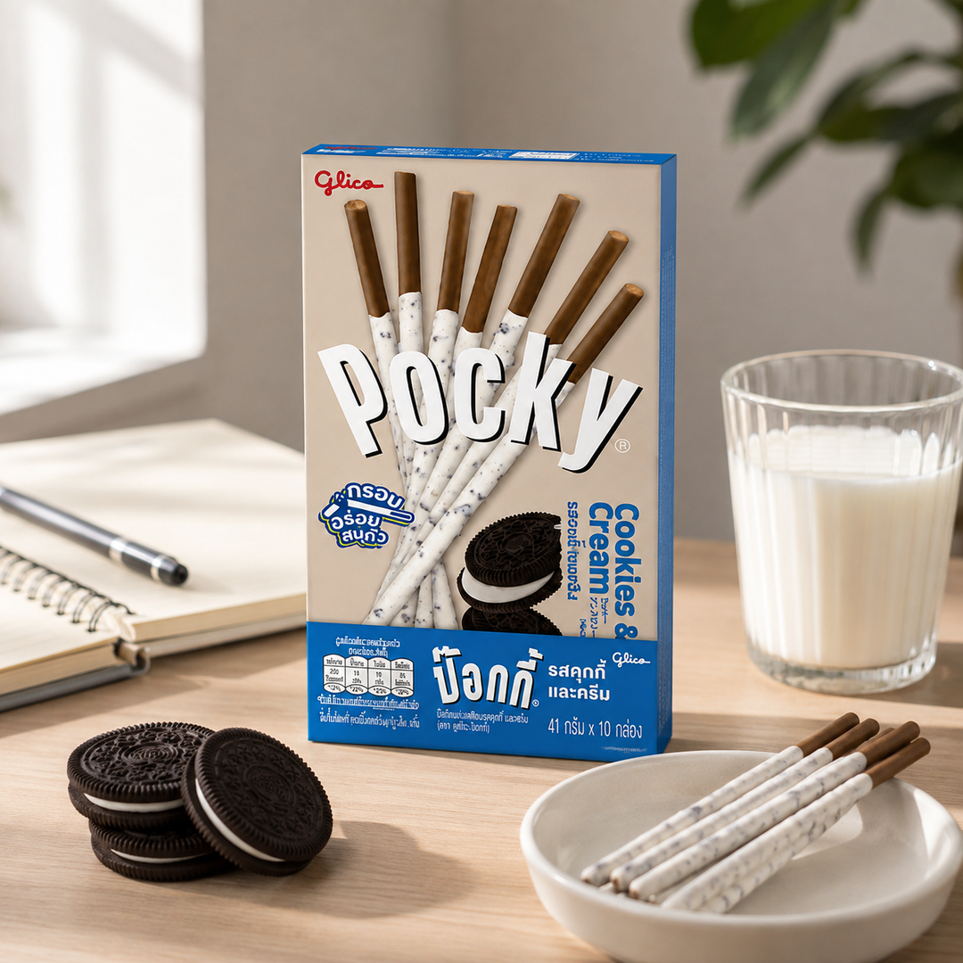 Glico Pocky Cookies & Cream – serving suggestion