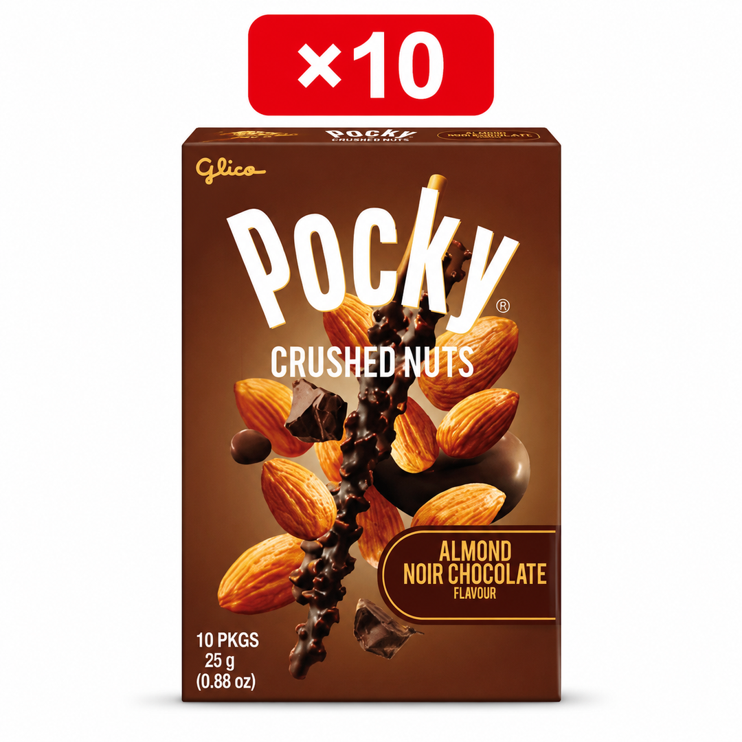 Glico Pocky Crushed Nuts Almond Noir Chocolate 10 x 25 g – pack