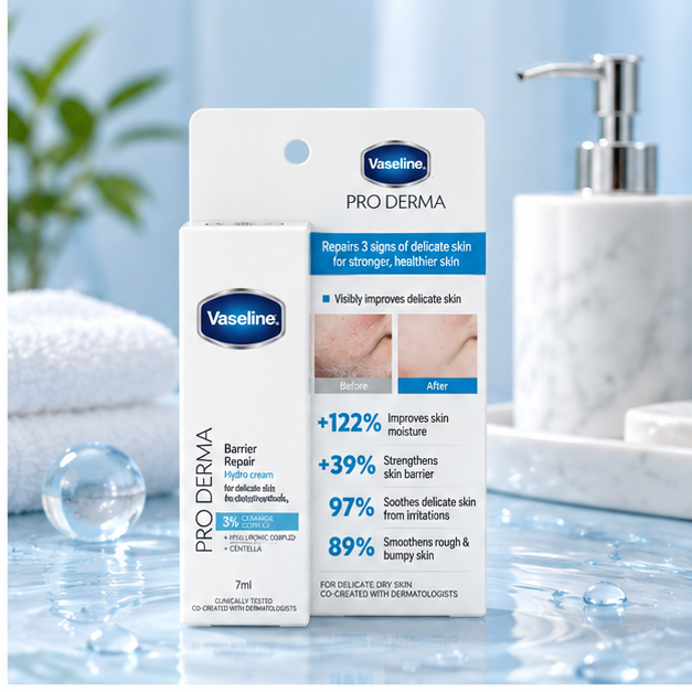 Vaseline Pro Derma Barrier Repair Hydro Cream 7 ml × 2 – lifestyle image