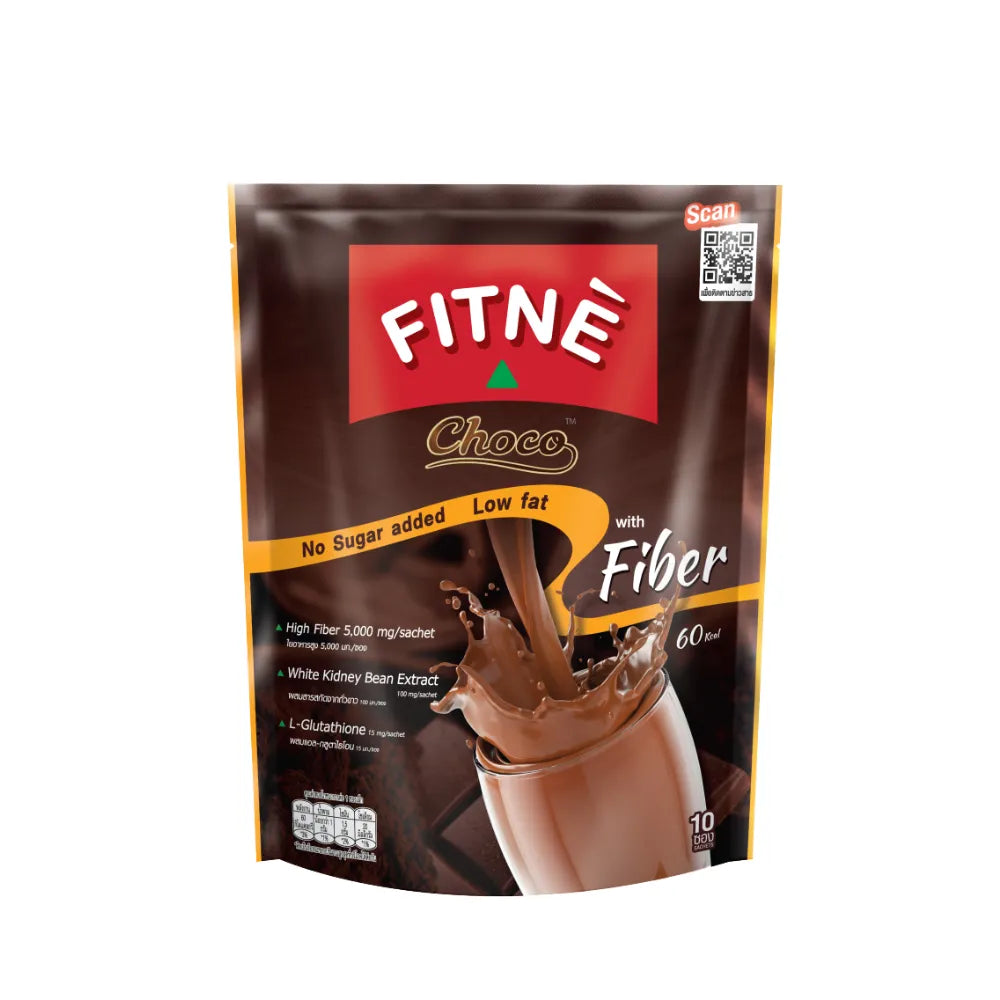FITNE Choco Instant Cocoa Mix with Fiber – 10 sachets 3 packs = 30 packs for Healthy Digestion & Weight Management