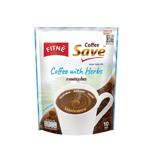 FITNE Coffee Save – Instant Coffee Mix with Safflower Extract and Garcinia Extract for Slimmimg and Metabolism Support 3 packs x 10 sachets = 30 sachets