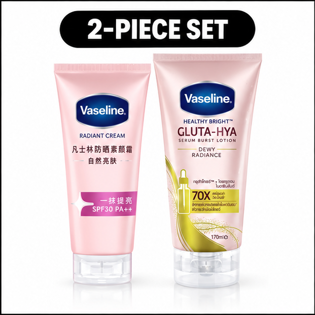 Vaseline Radiant Sun Tone Up 150 g + Gluta-Hya Dewy Radiance 170 ml Duo – pack cover