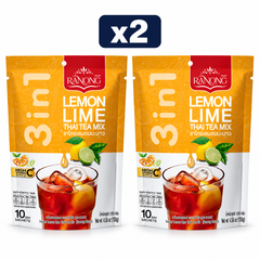 Ranong Tea Lemon Lime Thai Tea 130 g — Pack of 2, exactly 2 original retail packs on white