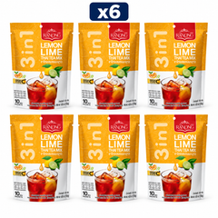 Ranong Tea Lemon Lime Thai Tea 130 g — Pack of 6, exactly 6 original retail packs on white