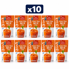Ranong Tea 3-in-1 Thai Tea Mix 200 g — Pack of 10, exactly 10 original retail packs on white