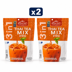 Ranong Tea 3-in-1 Thai Tea Mix 200 g — Pack of 2, exactly 2 original retail packs on white